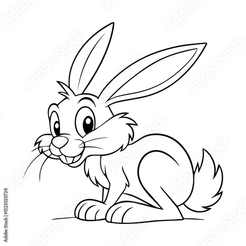 Joyful Bunny A charming illustration of a happy bunny with playful expressions. Captured the bunny's charm, with focus on its adorable details.