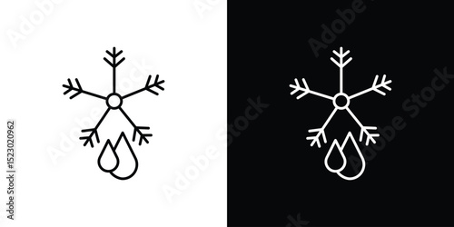 Snowflake droplets icon Graphic vector set for ui design