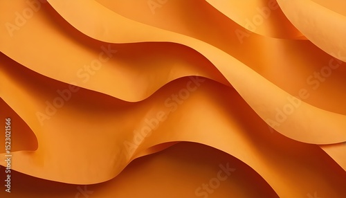 Soft Orange Paper Ripples and Folds Abstract Texture
