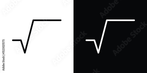 Square root icon Graphic vector set for ui design