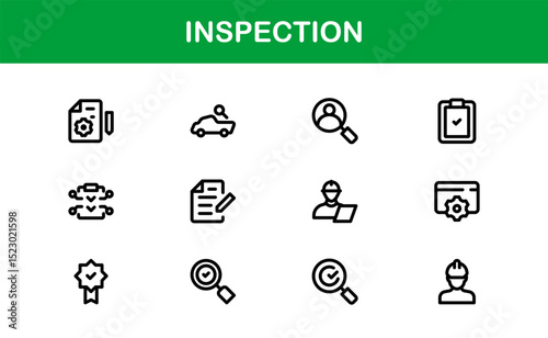 Inspection Icons Premium Pack – High-Quality Vector Symbols for Quality Control, Safety, and Audit Visuals