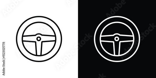 Steering wheel icon Graphic vector set for ui design
