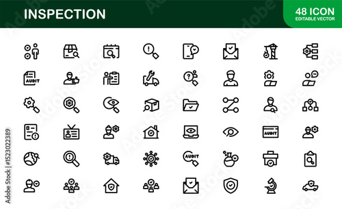 Inspection Icons Premium Pack – High-Quality Vector Symbols for Quality Control, Safety, and Audit Visuals