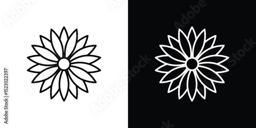Sunflower icon Graphic vector set for ui design