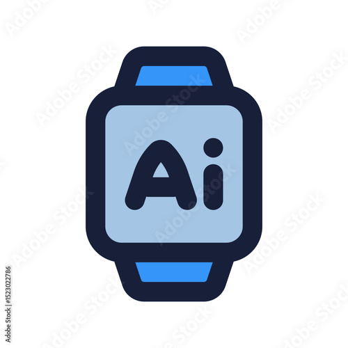 ai smartwatch flat line icon