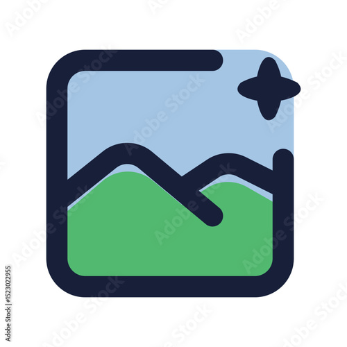 image ai flat line icon