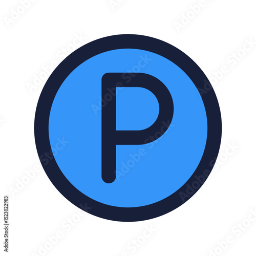 parking area flat line icon