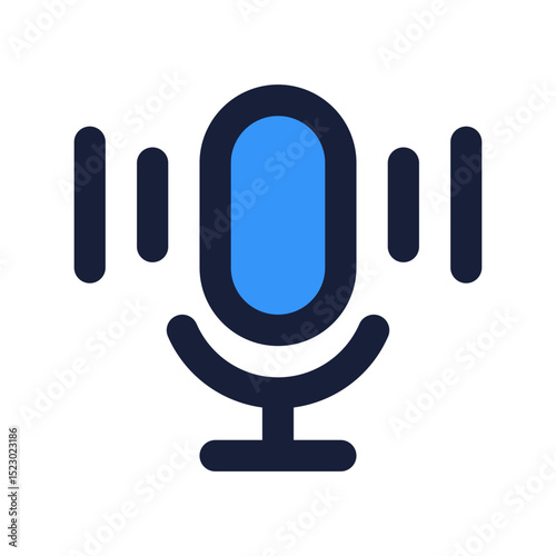 voice assistant flat line icon