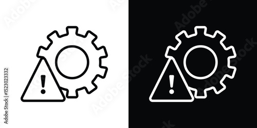 Technical warning icon Graphic vector set for ui design
