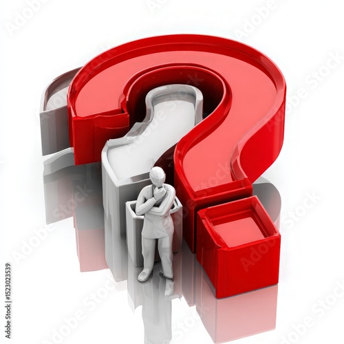 Red Question Mark with White Figure