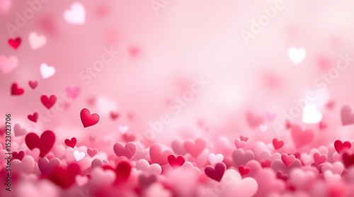Romantic pink and red hearts background image