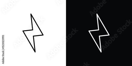Thunder bolt icon Graphic vector set for ui design