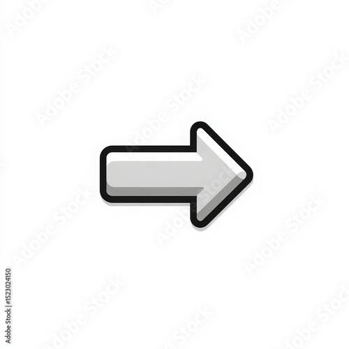 Grey Right-Pointing Arrow with Black Outline