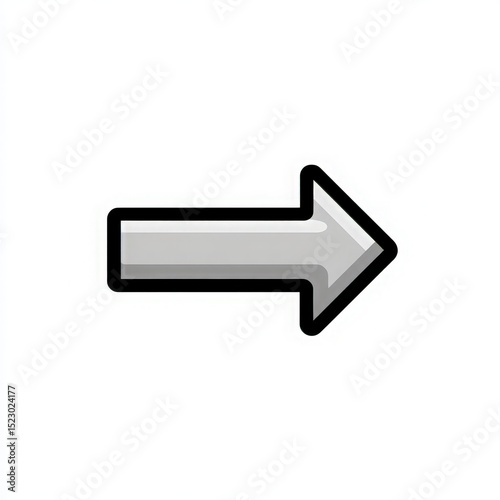 Gray Arrow Pointing Right with Black Outline