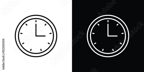 Time quarter past icon Graphic vector set for ui design