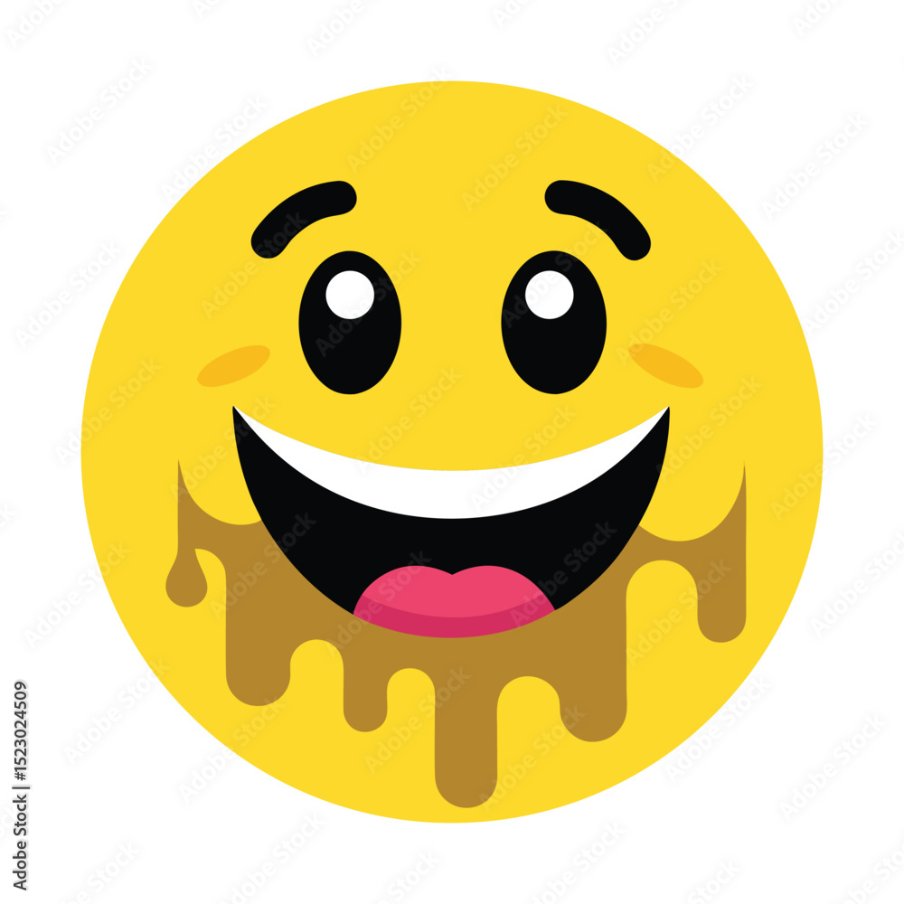 Fototapeta premium a smiling yellow emoticon it has big round.