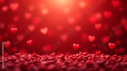 Romantic red hearts background for valentine s day