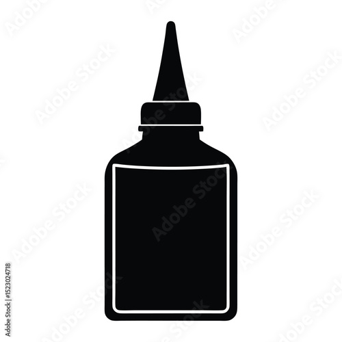 glue bottle icon silhouette vector with white background.