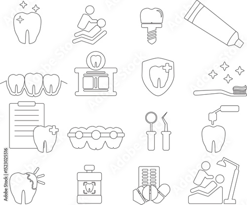 dental Icon Set - vector illustration design