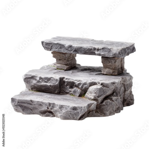 Stone podium display stand isolated on white background
