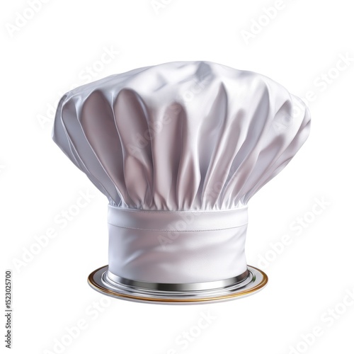 Chef hat on a plate isolated on white background