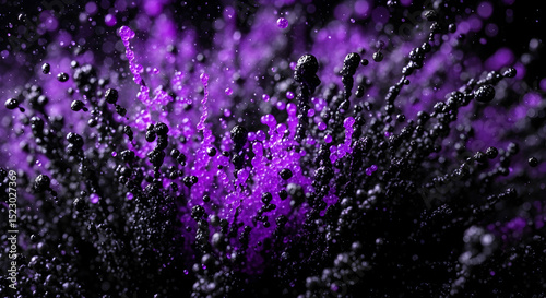 Dynamic Explosion Of Purple And Black Paint Creates An Energetic Backdrop