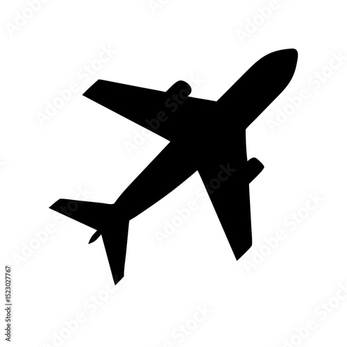 Airplane Icon of Flying Plane in Flat Vector Style

