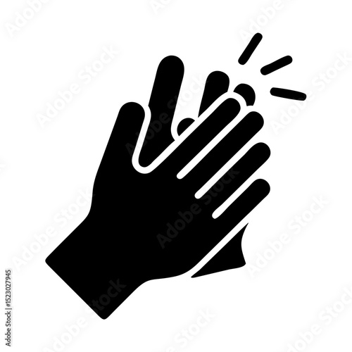 Clapping Hands with Heart Icon – Vector Symbol of Appreciation, Support, and Gratitude


