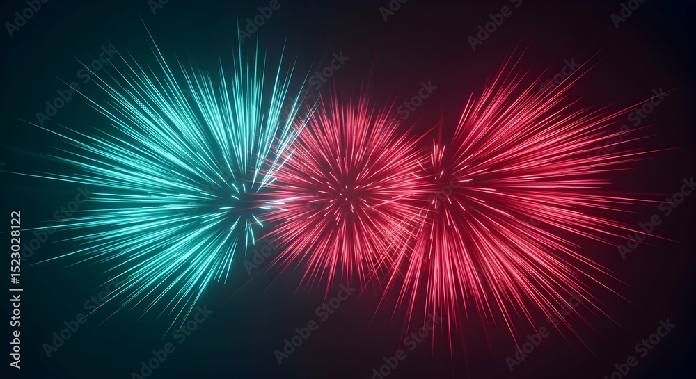 Obraz premium Energetic Abstract Display Of Colorful Light Bursts On A Dark Backdrop