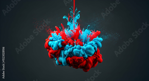 Elegant Fusion Of Vivid Colors Swirling In Water On Dark Background