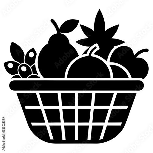 Fruit market basket icons
