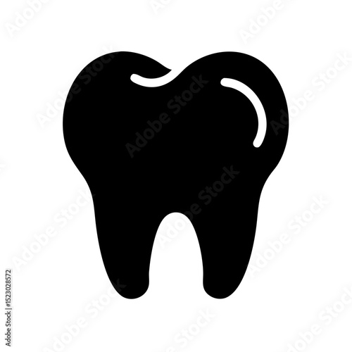 Tooth Black Icon – Vector Symbol of Dental Health and Oral Care

