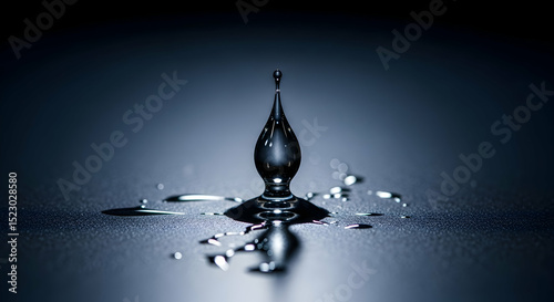 Frozen Motion A Water Droplet Captured At The Moment Of Impact
