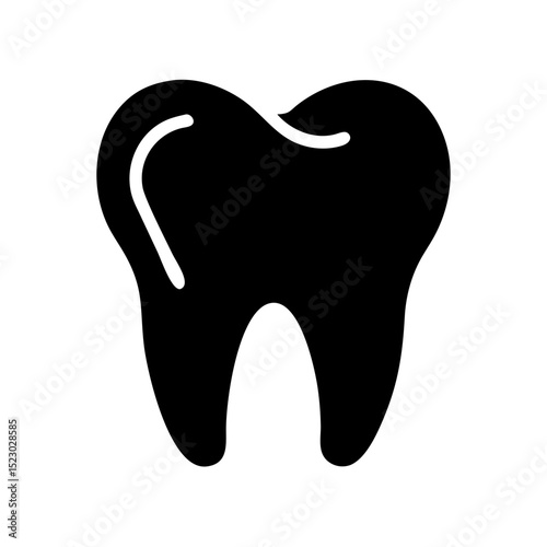Tooth Black Icon – Vector Symbol of Dental Health and Oral Care

