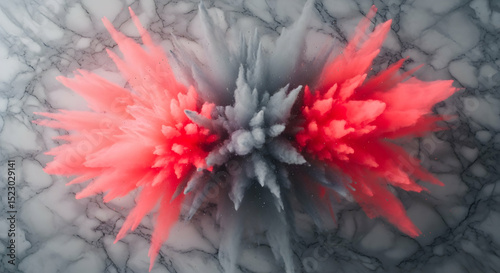 Dynamic Burst Of Color With Harmonious Blend on a Elegant Marble Texture