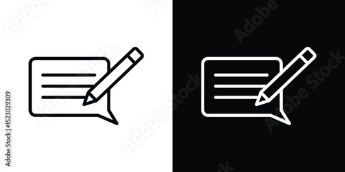 Write comment icon Graphic vector set for ui design