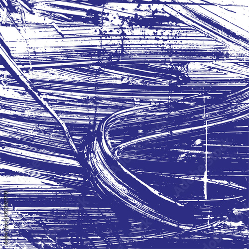 Grunge Abstract navy  Blue  paint Brush Stroke Texture Background