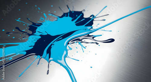 Dynamic Turquoise Splash Creates an Abstract Design Element on Textured Surface