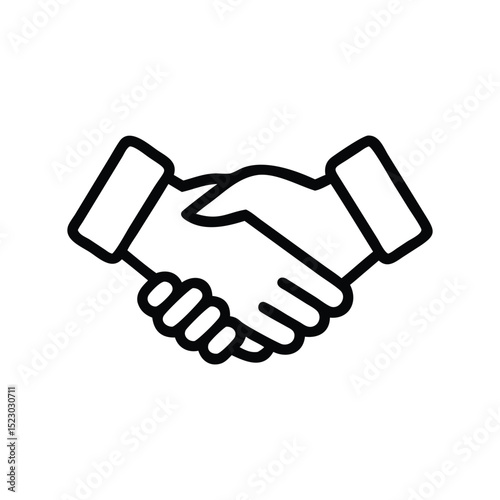 Handshake vector line icon isolated on white background. Conclusion of business deal by hand shake line icon for infographic, website or app. 