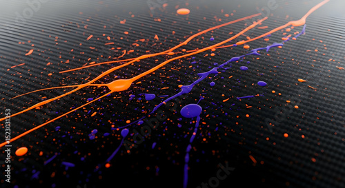 Vivid Splatter Art On Carbon Fiber Texture A Bold Statement