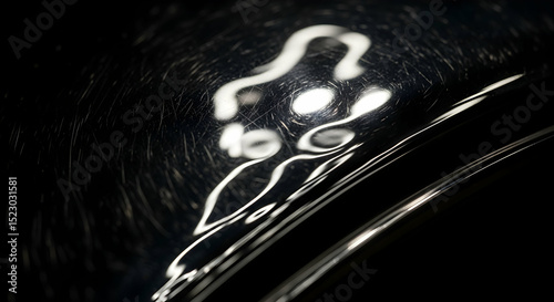 Abstract Surface Reflecting Light And Shadows In Black And White Tones