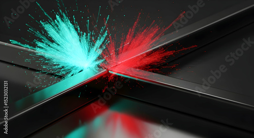 Dynamic Collision of Digital Light Bursting on Sleek Surfaces