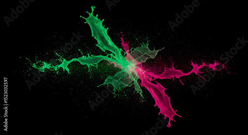 Dynamic Fusion Of Vibrant Color Bursts On A Minimalist Backdrop