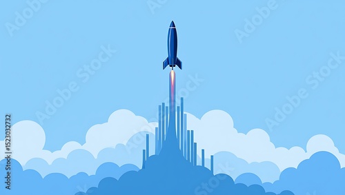 Launching a Rocket into the Sky  A Symbol of Growth, Innovation, and Success