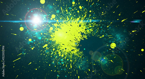Vibrant Splatter Burst With Dynamic Light Effects And Energetic Motion
