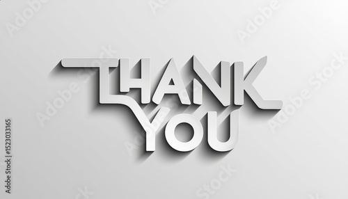 Creative design expressing gratitude in bold lettering and shadows