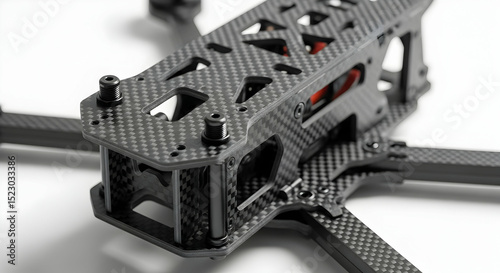 Close Up of a Carbon Fiber Drone Frame With Clean Lines and Minimalism