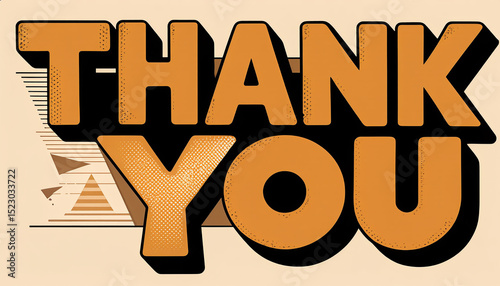 Expressing gratitude through bold typography art on a warm background