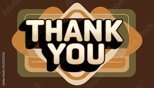 Colorful retro thank you note with bold typography