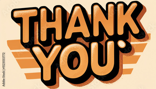 Bright and bold expression of gratitude in retro style design